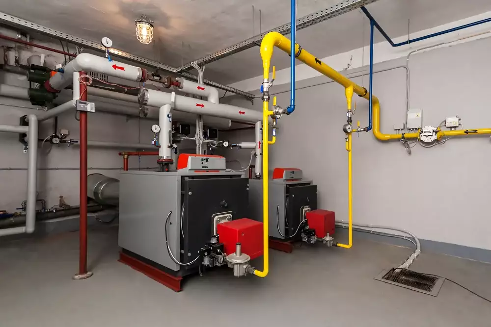 Commercial-Gas-Pipes-in-boiler-room
